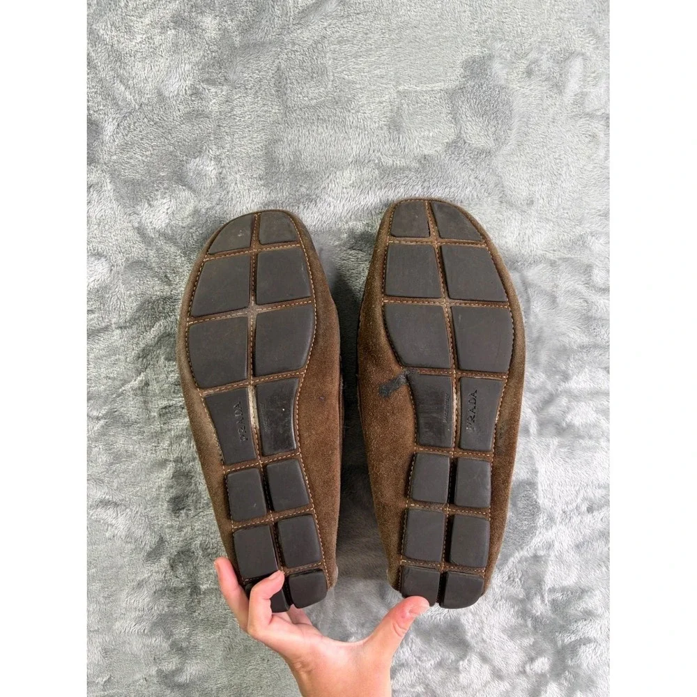 Prada Driving Loafer Men's Casual EU 40 Brown Loafers